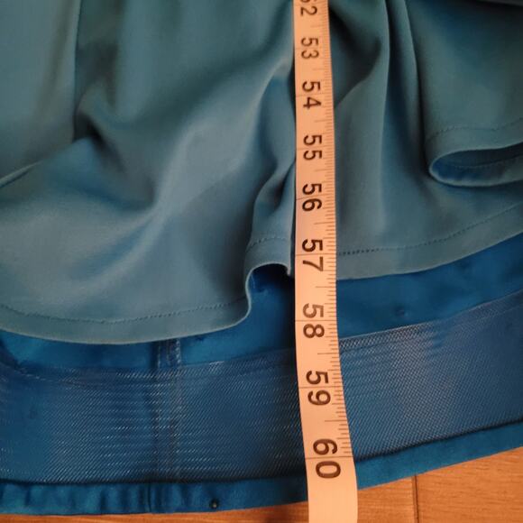 Sherri Hill Dress 00 Blue Prom Sequined Maxi High Slit Cut Out Lace Up Back - Picture 13 of 15